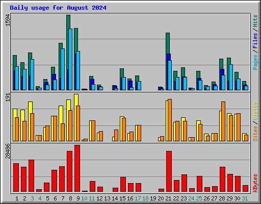 Daily usage for August 2024