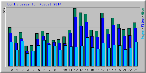 Hourly usage for August 2014