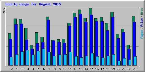 Hourly usage for August 2015