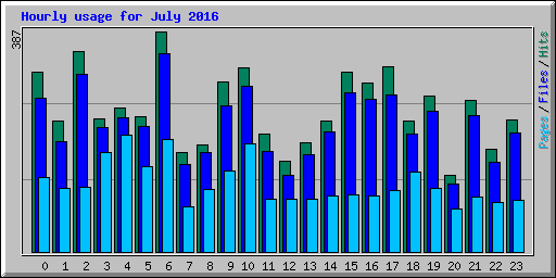 Hourly usage for July 2016