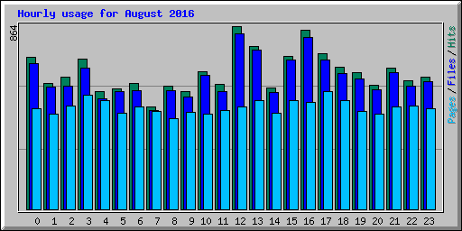 Hourly usage for August 2016