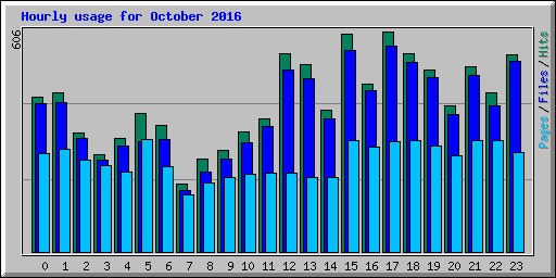 Hourly usage for October 2016