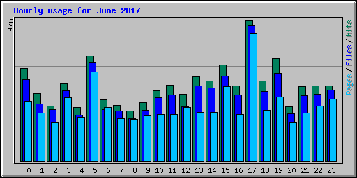 Hourly usage for June 2017