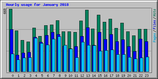 Hourly usage for January 2018