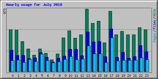 Hourly usage for July 2018