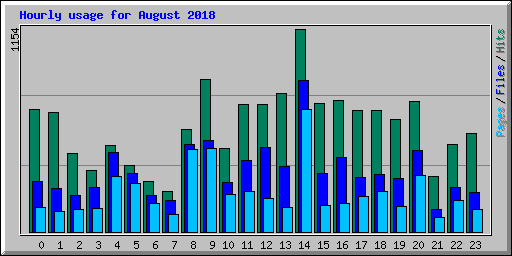 Hourly usage for August 2018