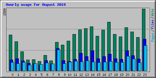 Hourly usage for August 2019