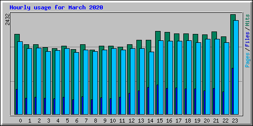 Hourly usage for March 2020