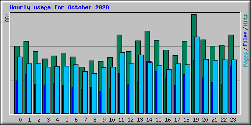 Hourly usage for October 2020