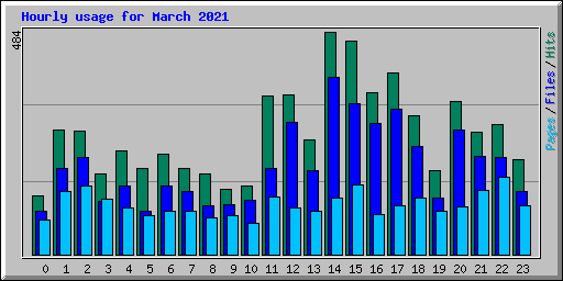 Hourly usage for March 2021