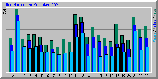 Hourly usage for May 2021