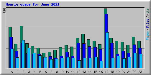 Hourly usage for June 2021