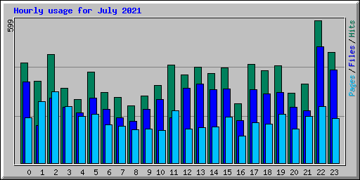 Hourly usage for July 2021