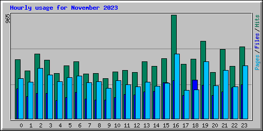 Hourly usage for November 2023