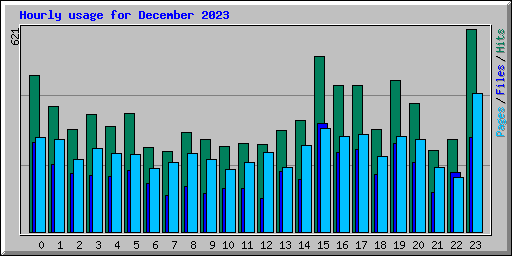 Hourly usage for December 2023