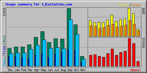 Usage summary for tjlactation.com